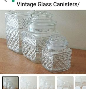 3 piece glass canister set
